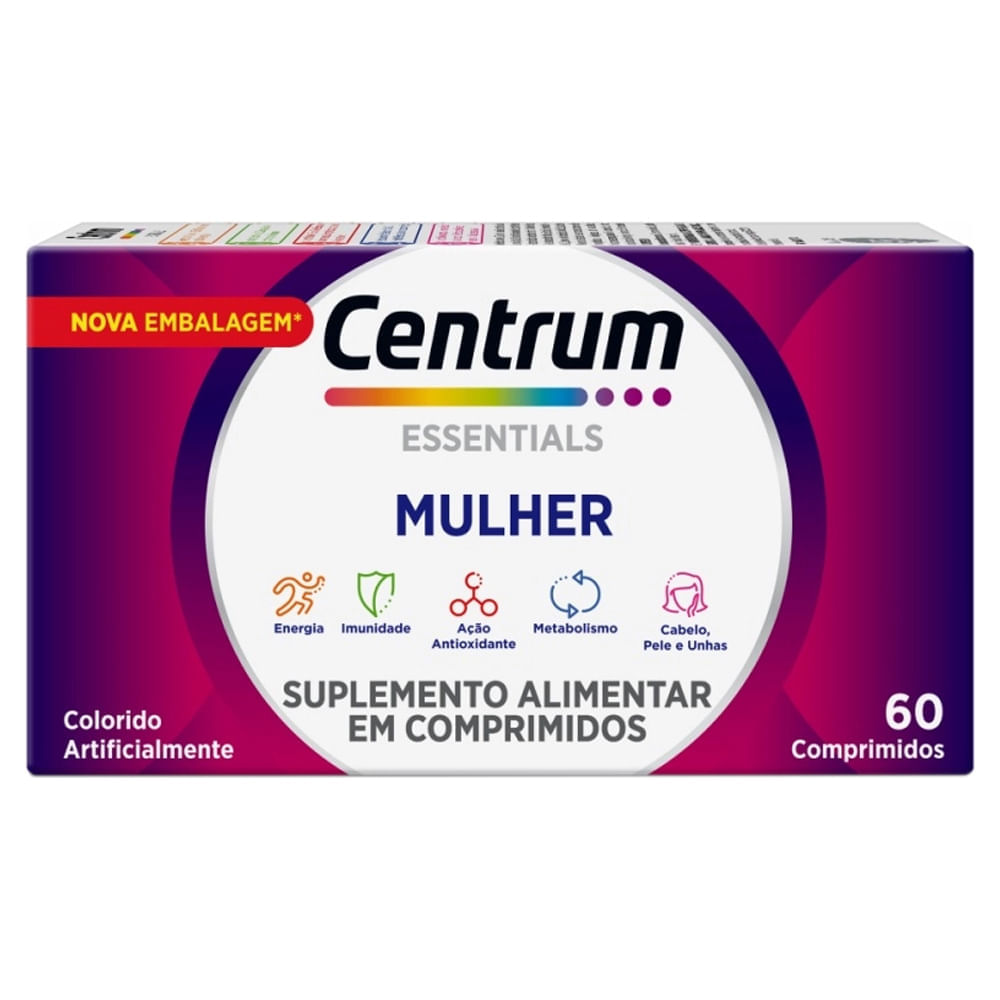 Centrum Essentials Polivitamínico Vitaminas Mulher De A A Z 60 Comp.