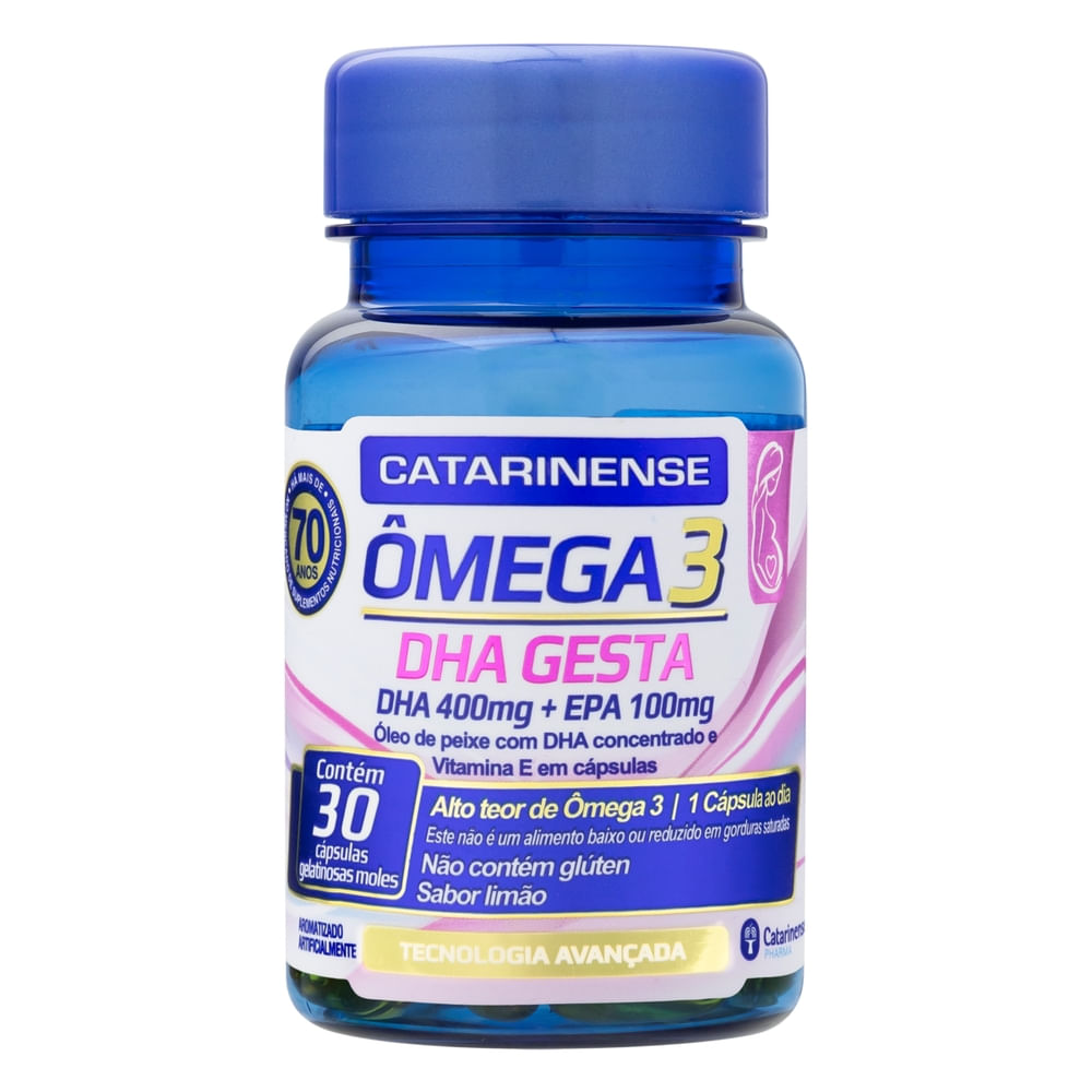 Ômega 3 Dha Gesta Catarinense Nutrição Com 30 Cápsulas Gelatinosas